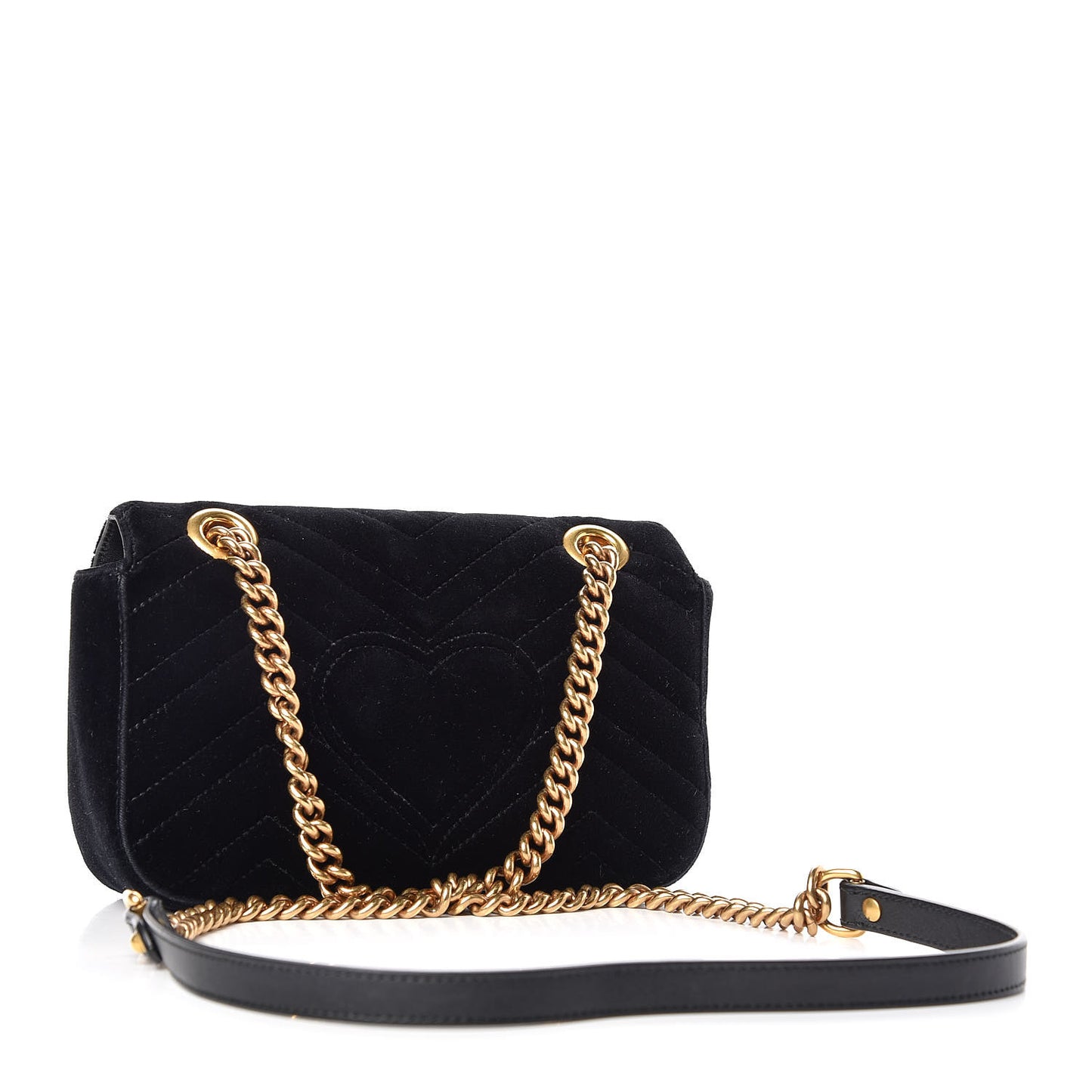 Velvet Matelasse Mini GG Marmont Shoulder Bag Black