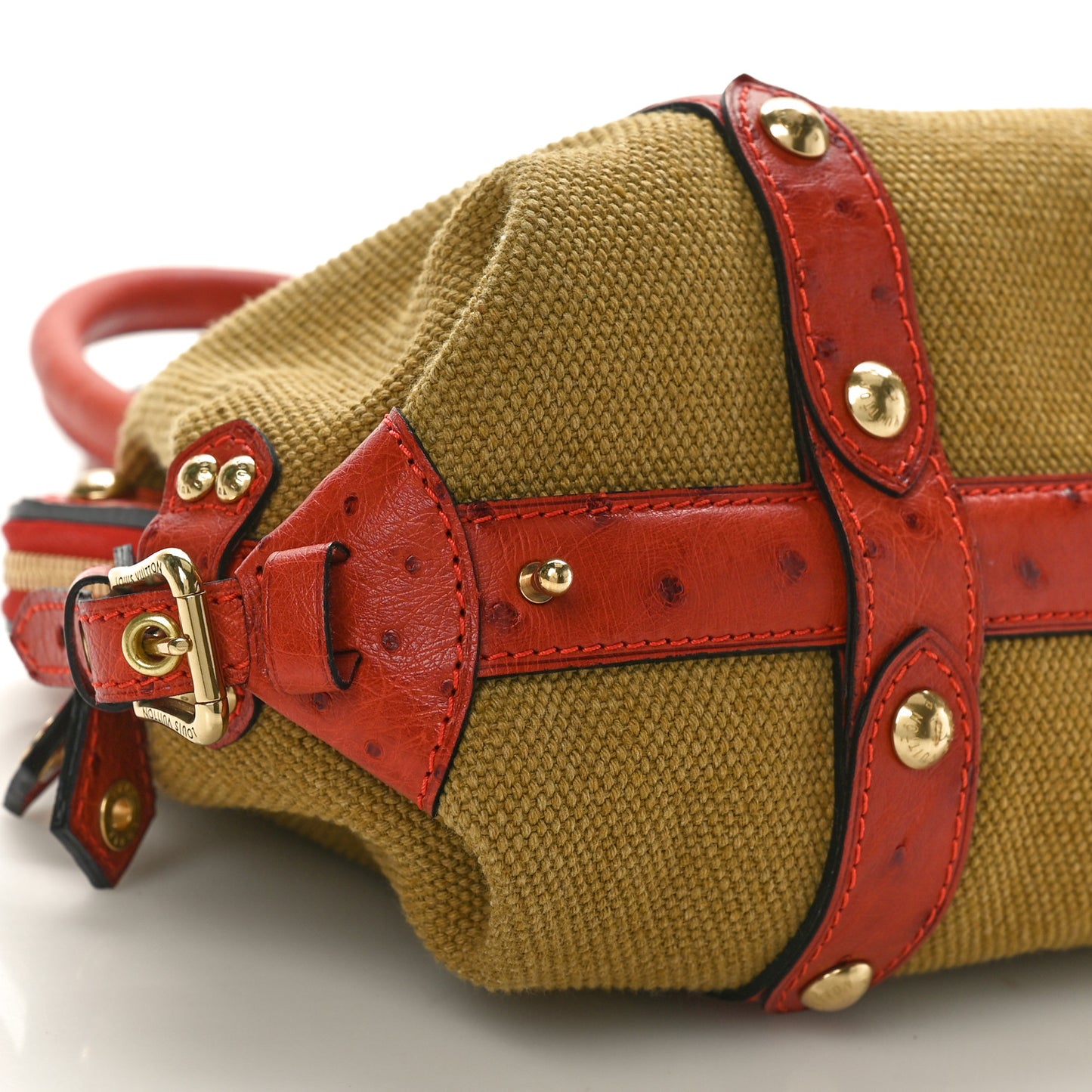 Toile Ostrich Trianon Sac de Nuit GM Olive Rouille