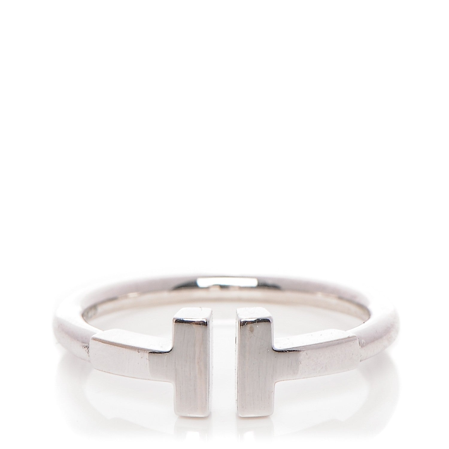 Tiffany 18K White Gold T Wire Ring 5.5 1 of 4
