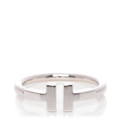 Tiffany 18K White Gold T Wire Ring 5.5 1 of 4
