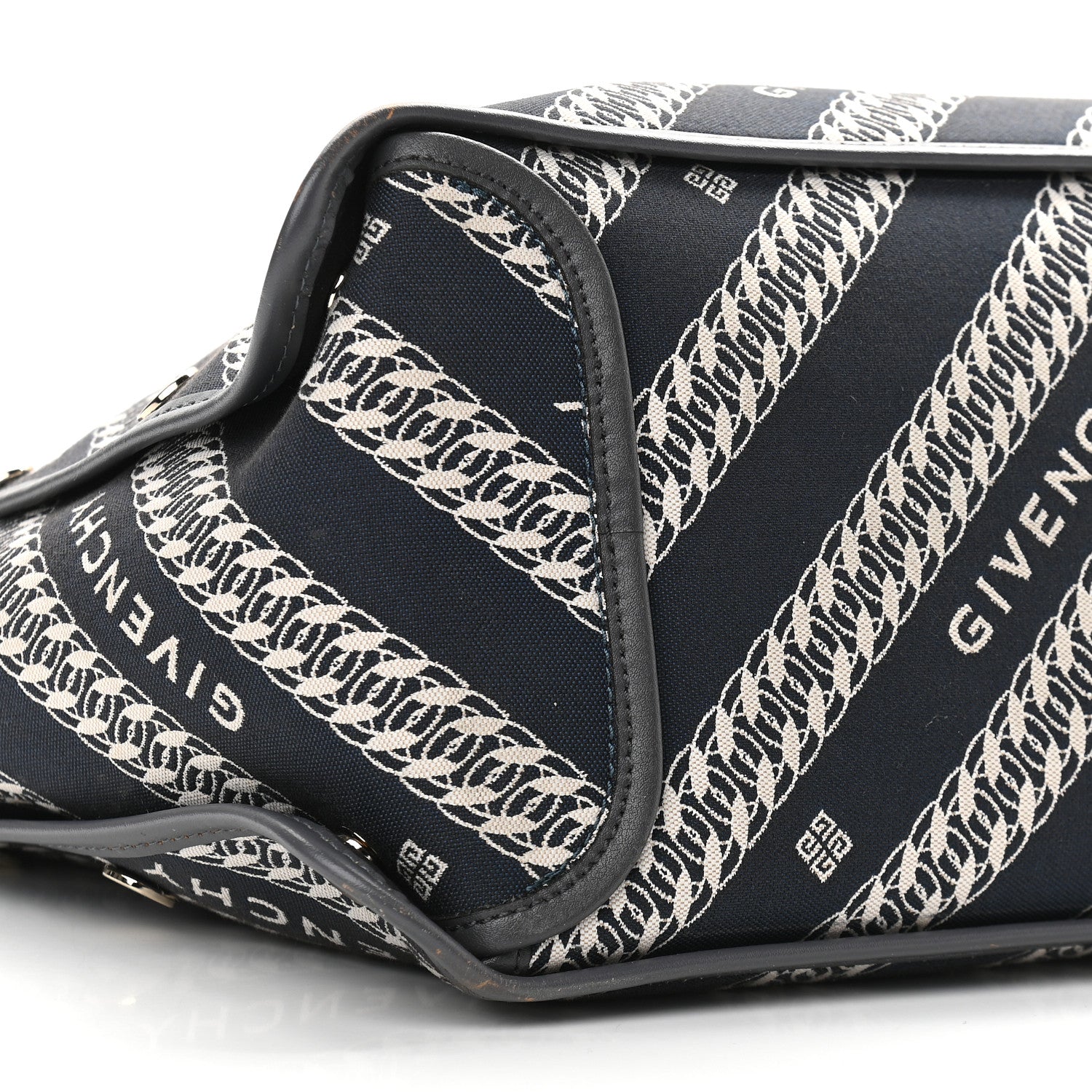 Givenchy Canvas Jacquard Medium Bond Tote Oil Blue 9 of 15