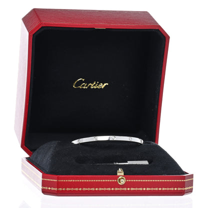 Cartier 18K White Gold 6 Diamond Small LOVE Bracelet 17 8 of 8