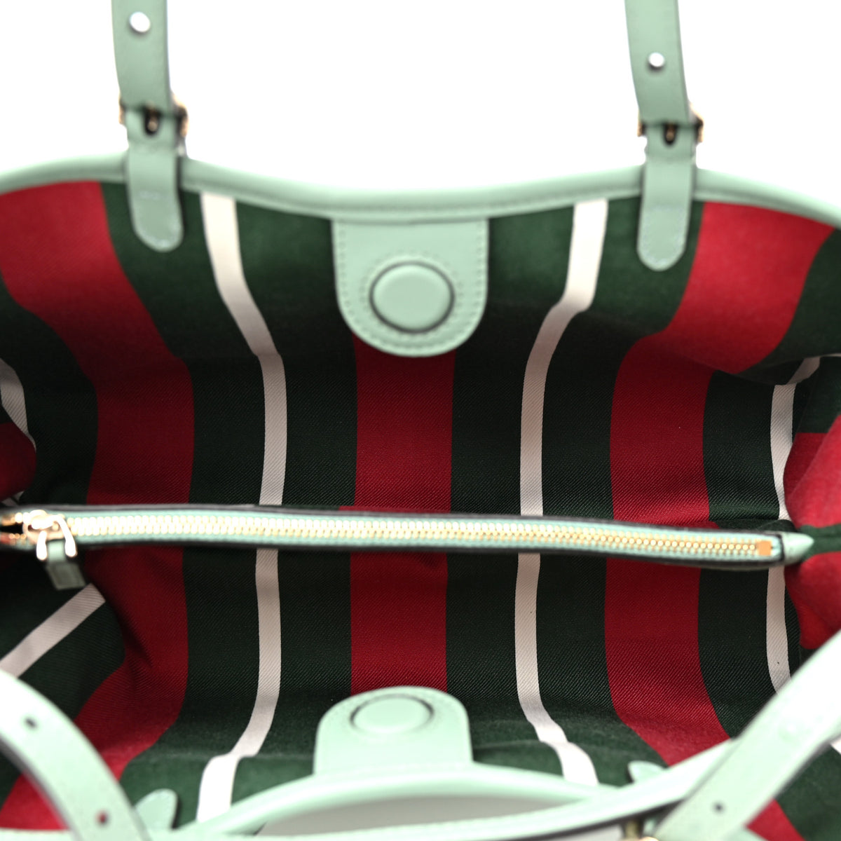 Gucci GG Supreme Monogram Emblem Medium Tote Bag Sage Green 4 of 9