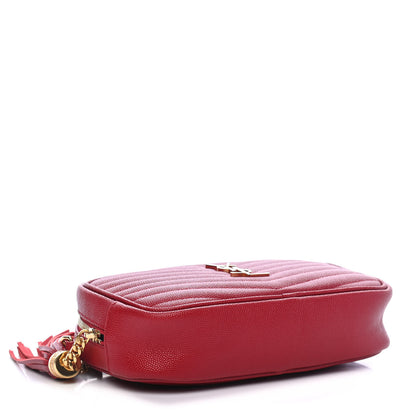 Saint Laurent Grain De Poudre Matelasse Monogram Mini Lou Camera Bag Eros Red 4 of 9