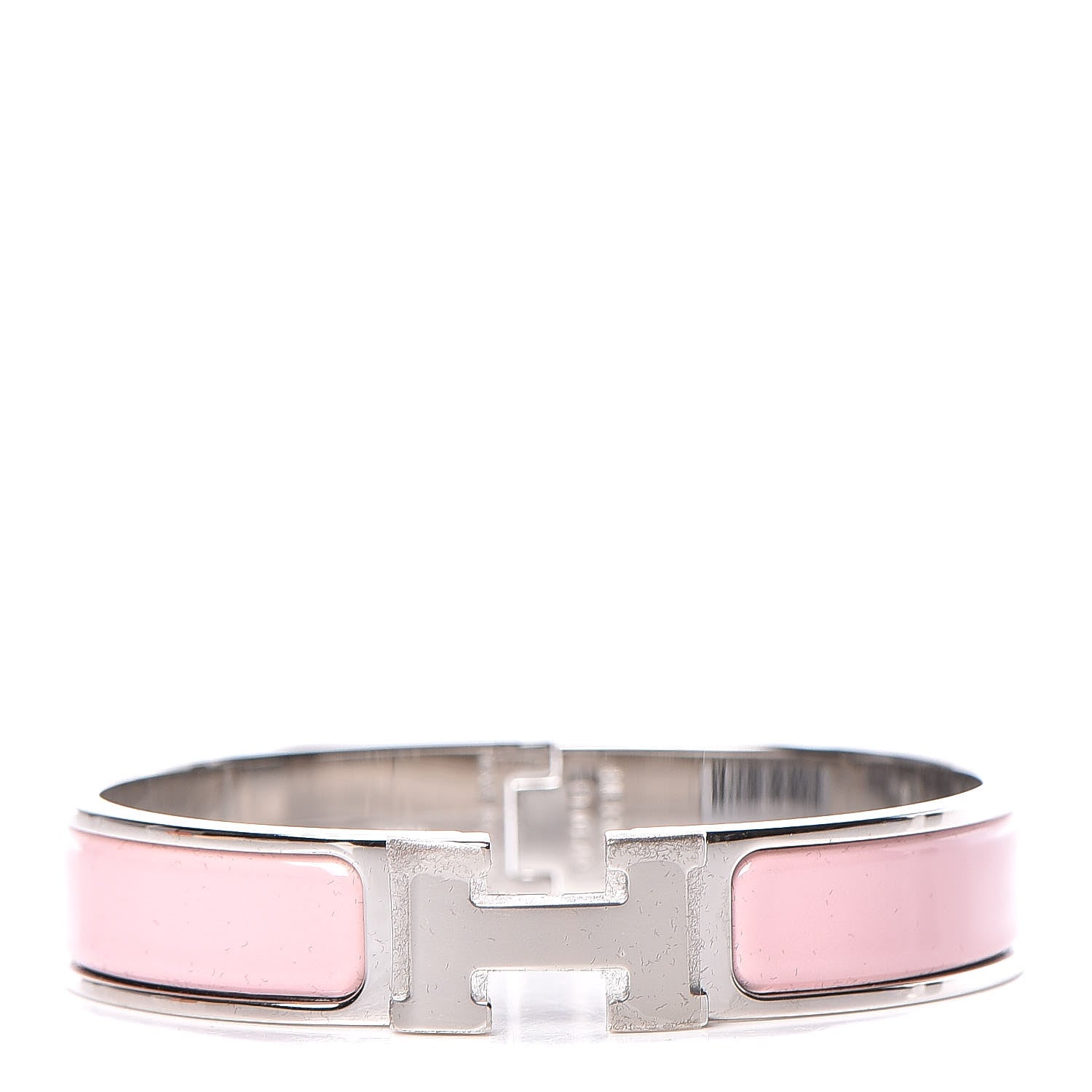 Hermes Enamel Narrow Clic Clac H Bracelet PM Rose Cassata 1 of 6