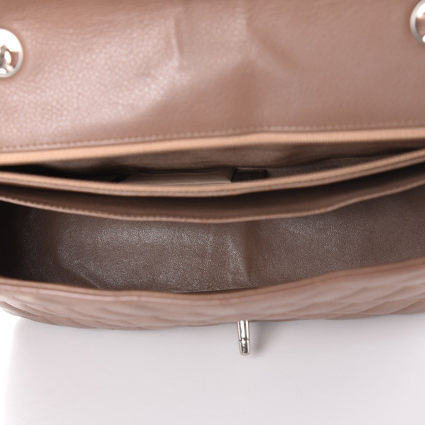 Caviar Quilted Jumbo Single Flap Dark Beige