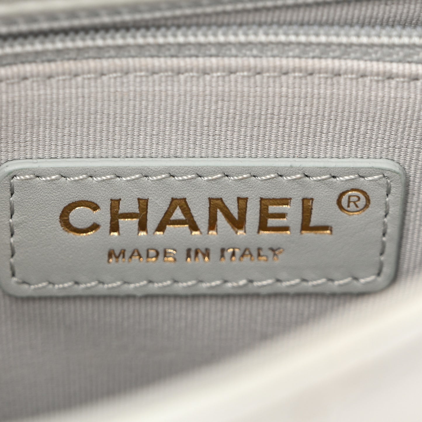 Lambskin Quilted Mini CC You Flap Light Grey