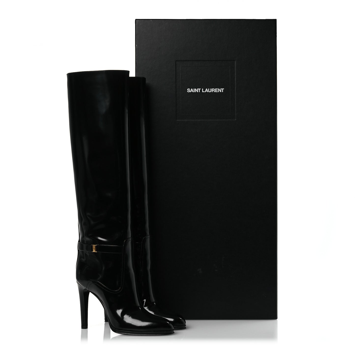 Patent Calfskin Diane 100 Boots 37 Black