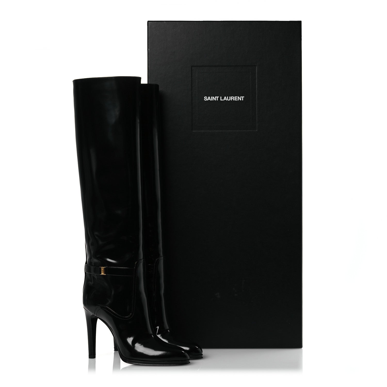 Saint Laurent Patent Calfskin Diane 100 Boots 37 Black 13 of 13