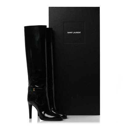Saint Laurent Patent Calfskin Diane 100 Boots 37 Black 13 of 13