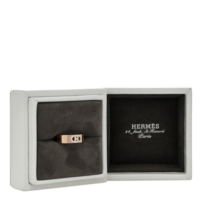 Hermes 18K Rose Gold Diamond PM H D'Ancre Ring 53 6.5 5 of 5