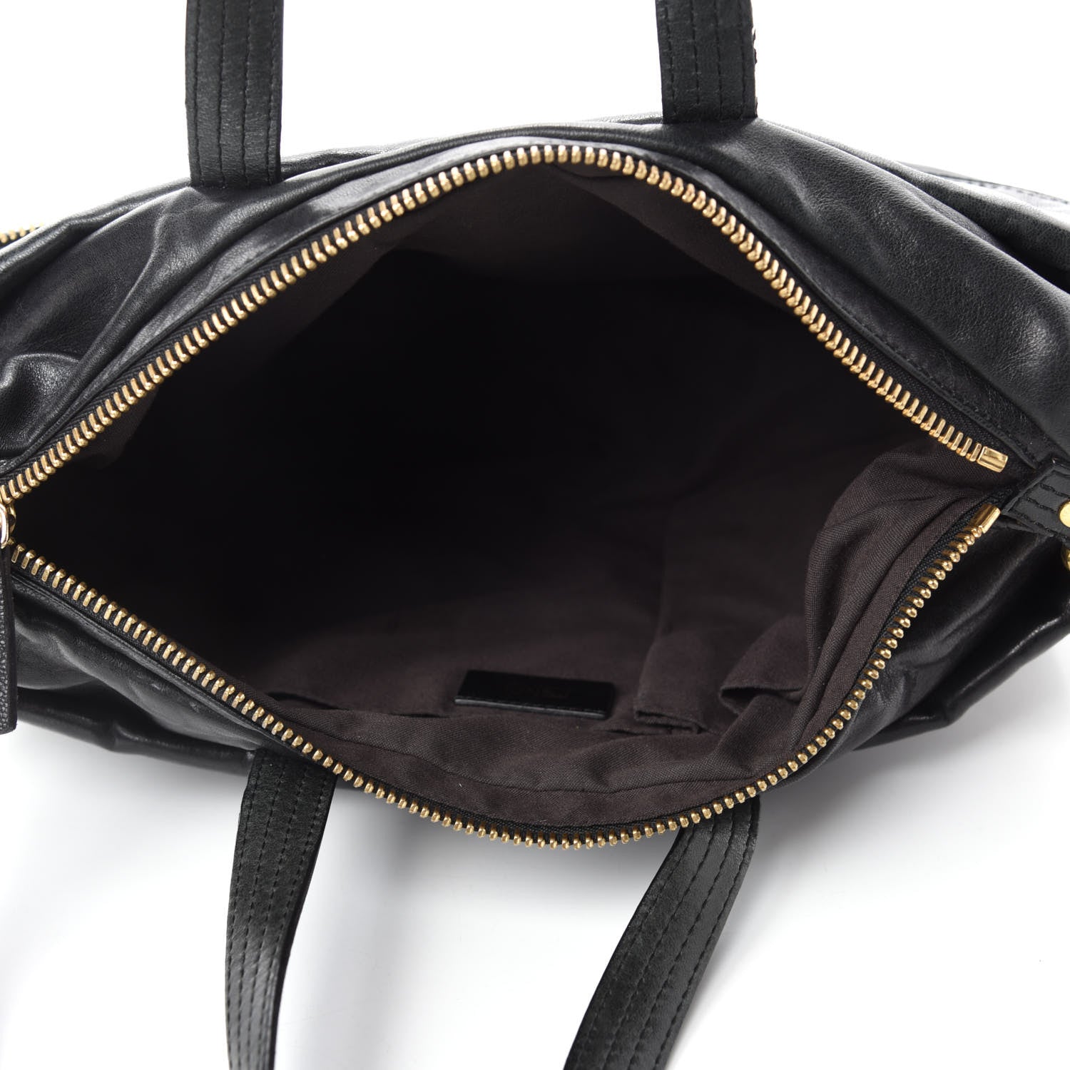 Fendi Goatskin Zip It Satchel Black 5 of 10