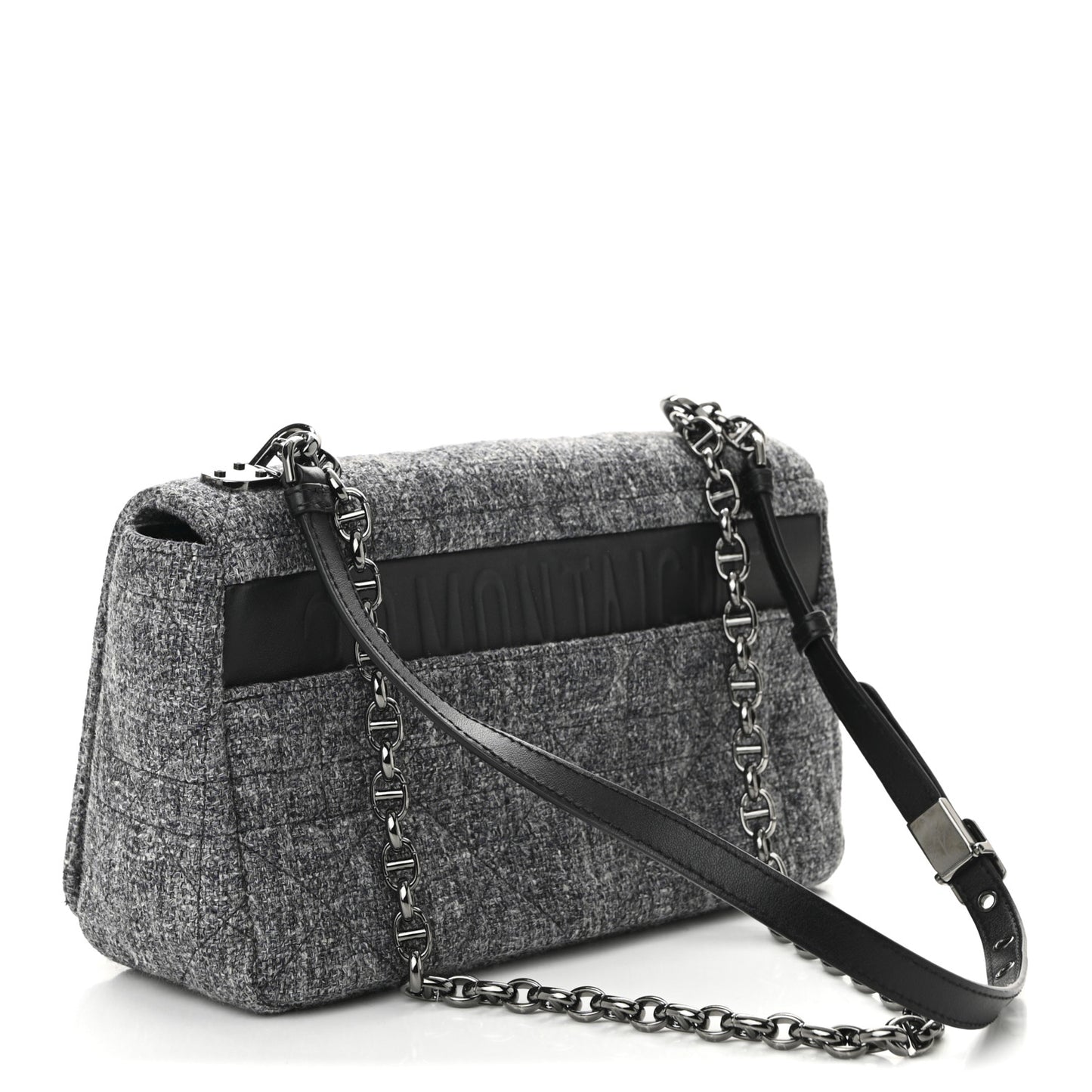 Tweed Macrocannage Medium Caro Bag Black