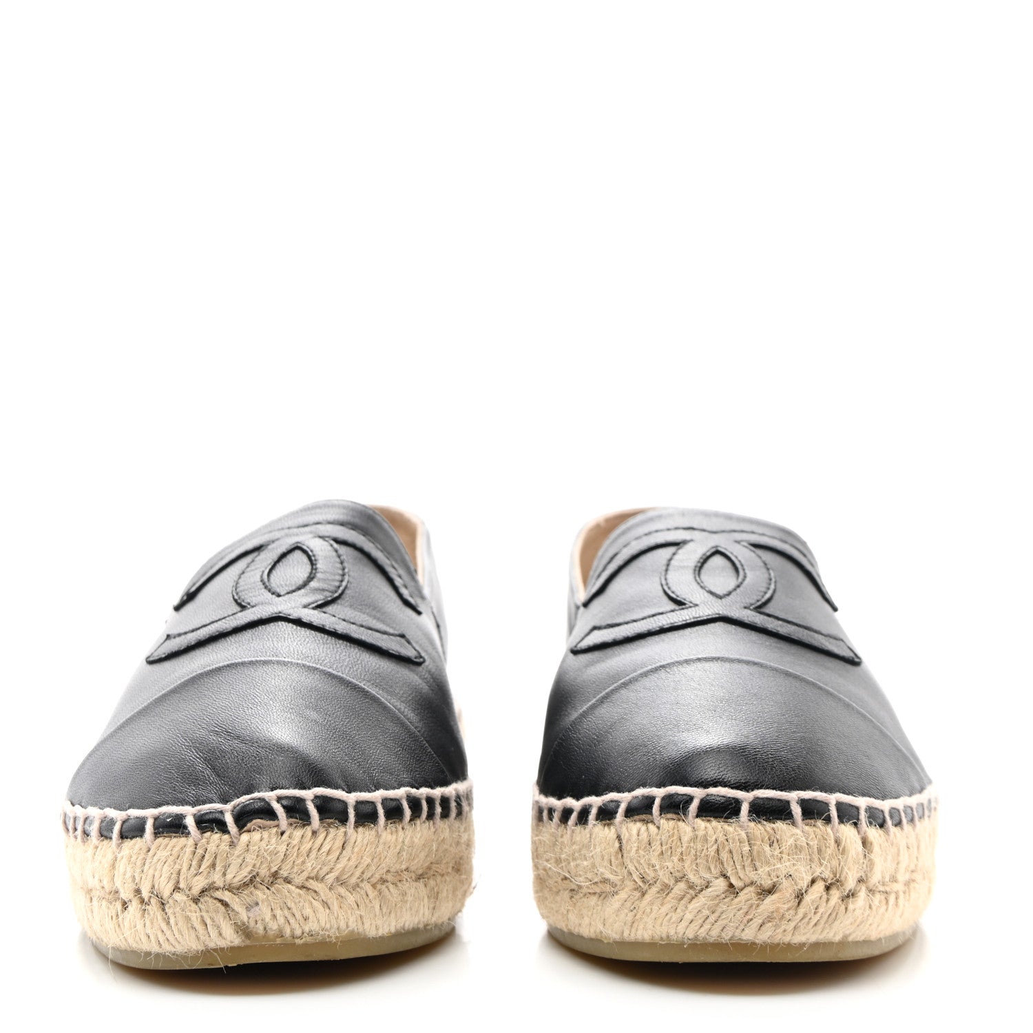 Chanel Lambskin CC Espadrilles 37 Black 2 of 11