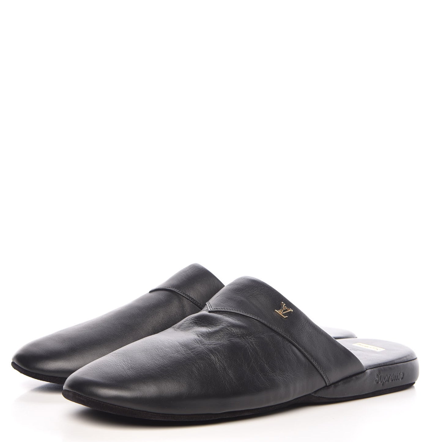 X SUPREME Lambskin Mens Hugh Slippers 8 Black
