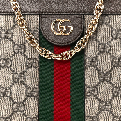 Gucci GG Supreme Monogram Web Small Ophidia Chain Shoulder Bag Brown 9 of 12