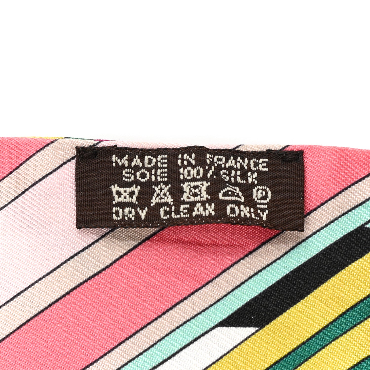 Hermes Silk Sangles En Zigzag Twilly Fuchsia Vert Jaune 4 of 4