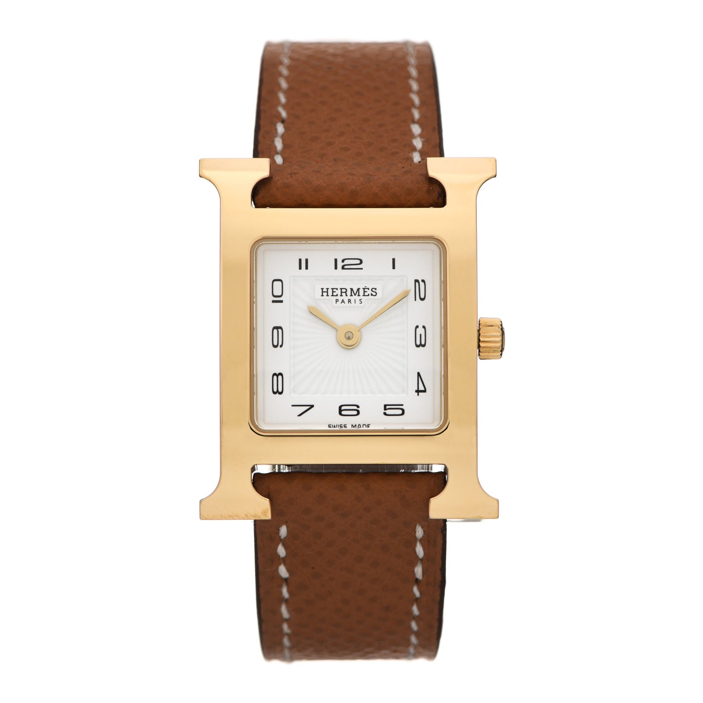 Stainless Steel Epsom 21mm Heure H Hour Quartz Watch Gold
