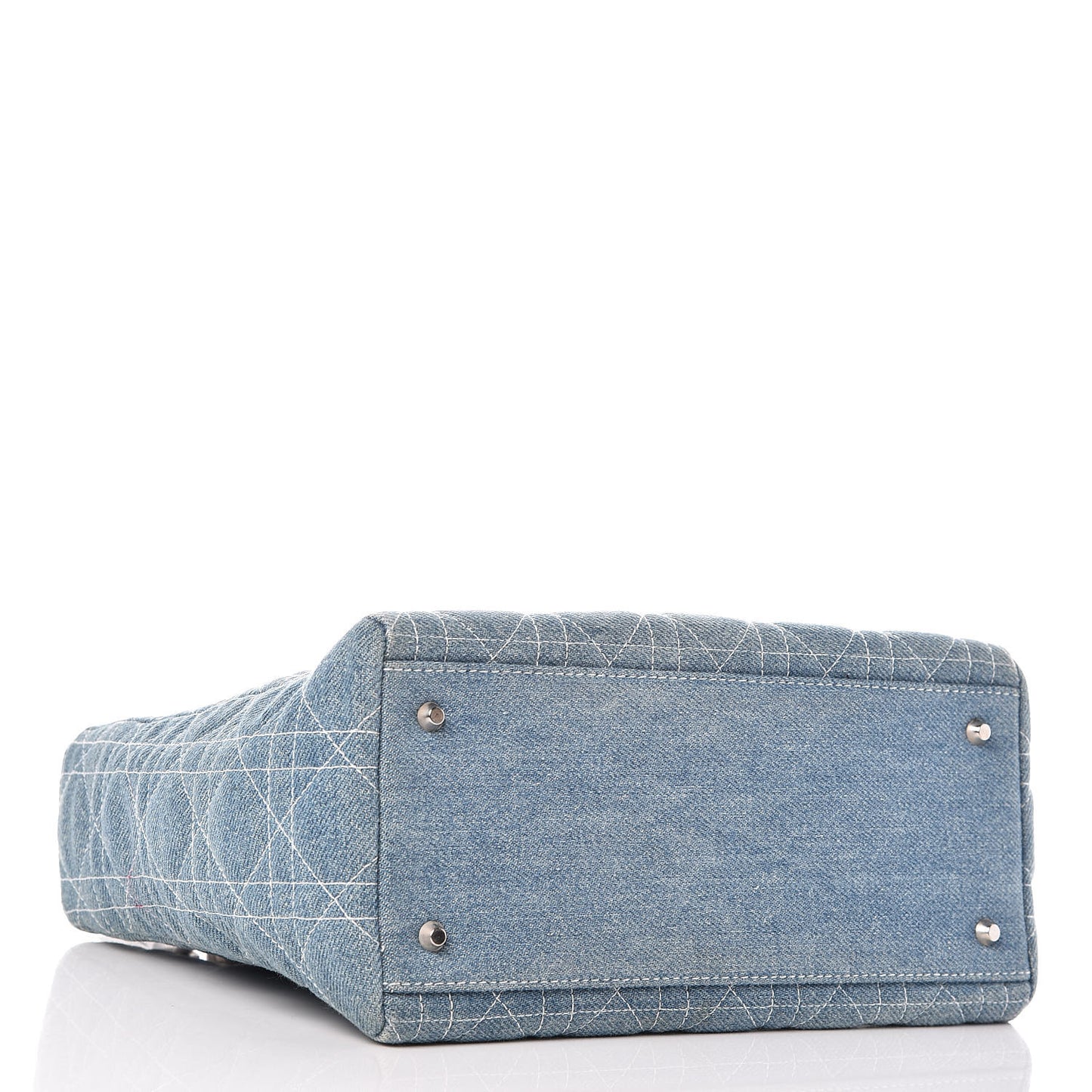 Denim Cannage Medium Lady Dior Light Blue