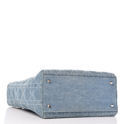 Christian Dior Denim Cannage Medium Lady Dior Light Blue 5 of 10