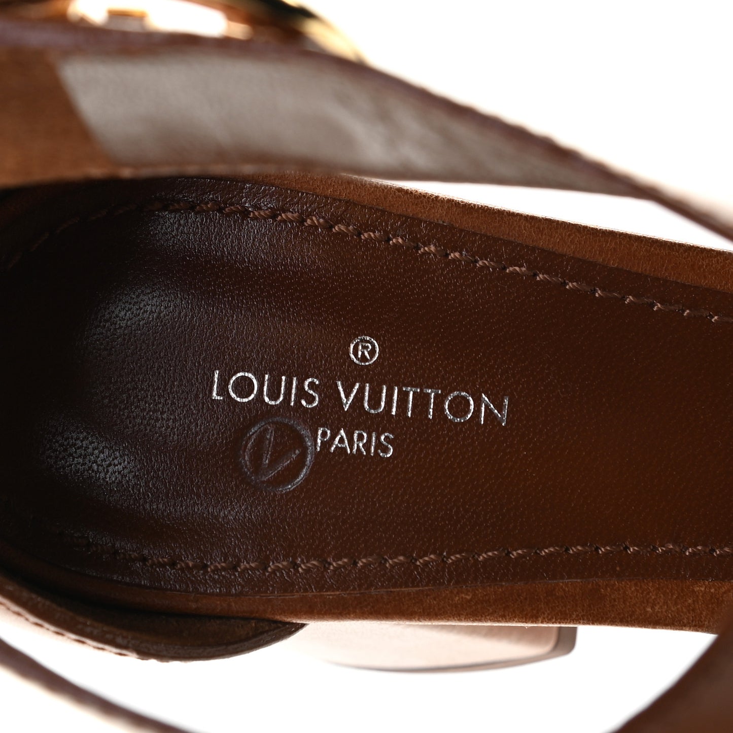 Calfskin Monogram Horizon Sandals 39 Cognac Brown