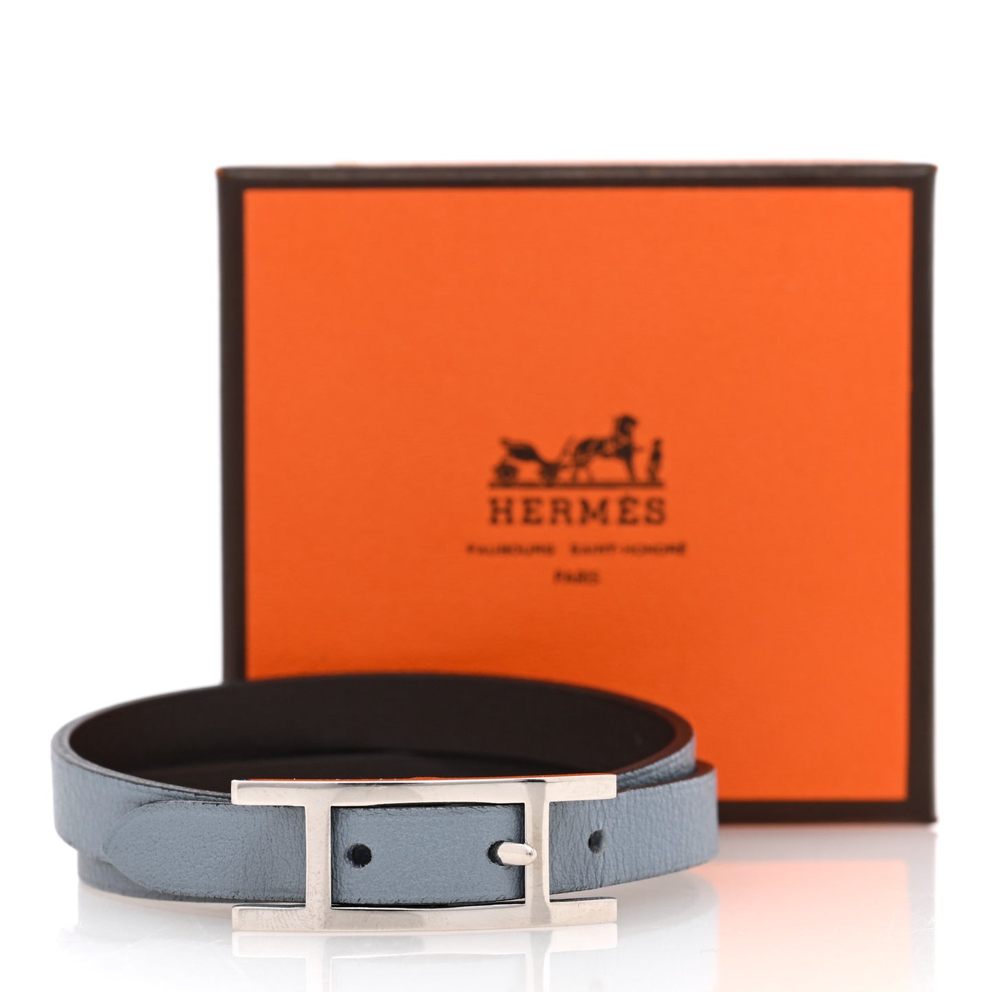 Swift Behapi Double Tour Bracelet Bleu Lin Chocolate