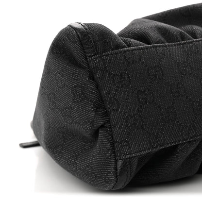 Gucci Monogram Medium D Gold Ring Hobo Black 9 of 11