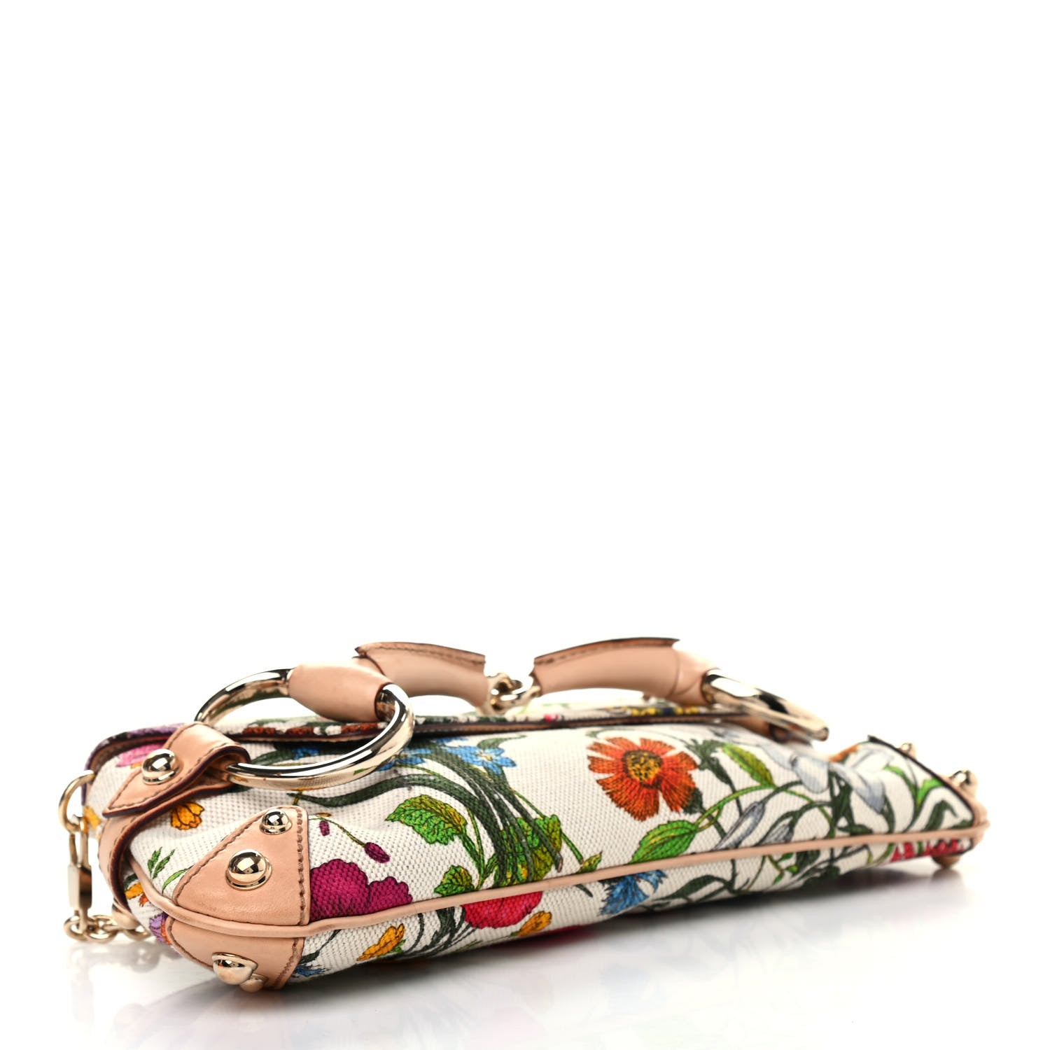 Gucci Canvas Flora Floral Horsebit Clutch 3 of 8