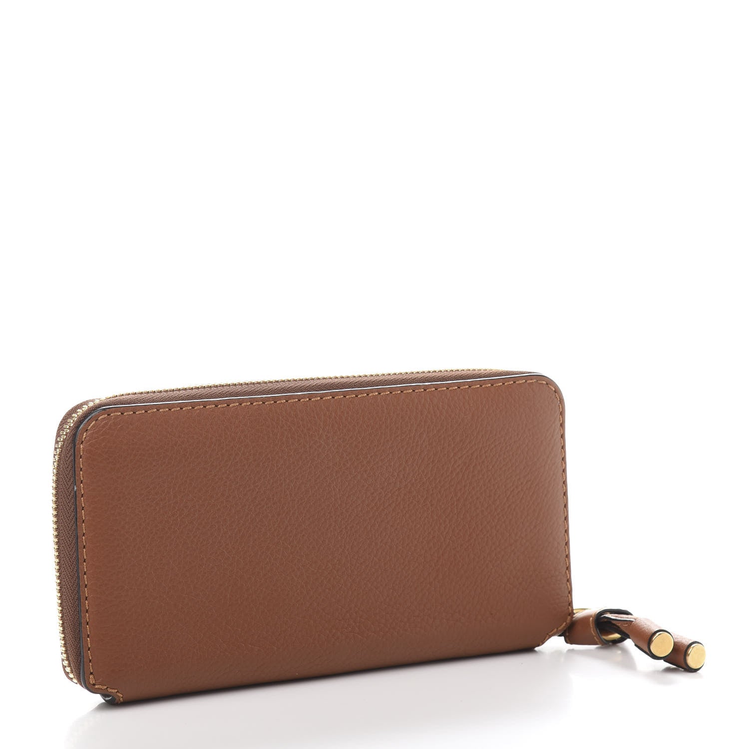 Chloe Grained Calfskin Long Zip Around Marcie Wallet Tan 3 of 6