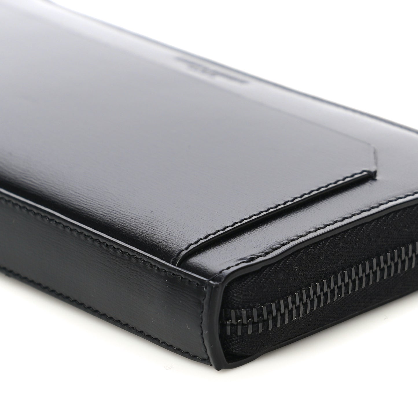 Calfskin Fragment Zip Around Wallet Black