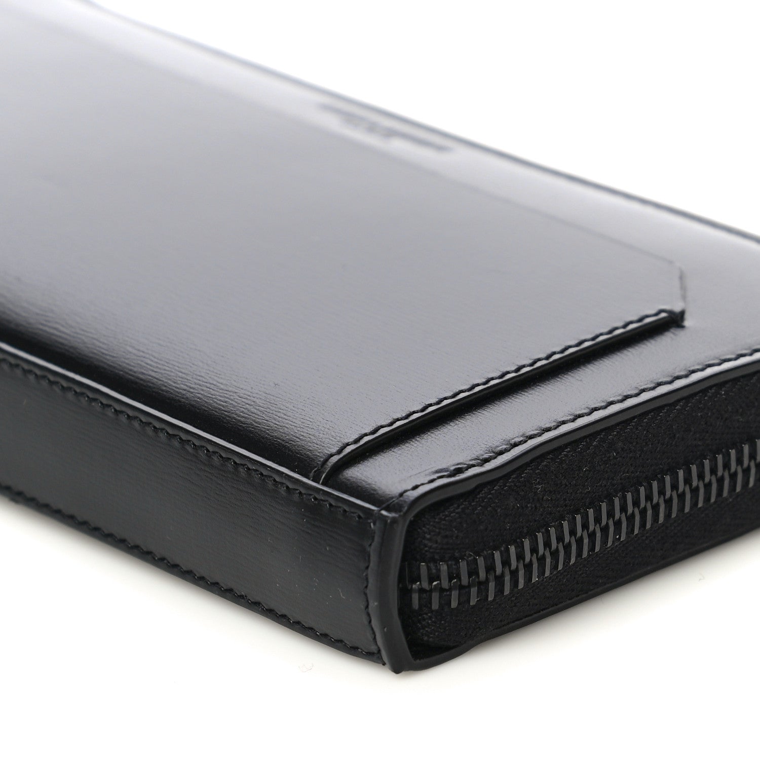 Saint Laurent Calfskin Fragment Zip Around Wallet Black 10 of 10