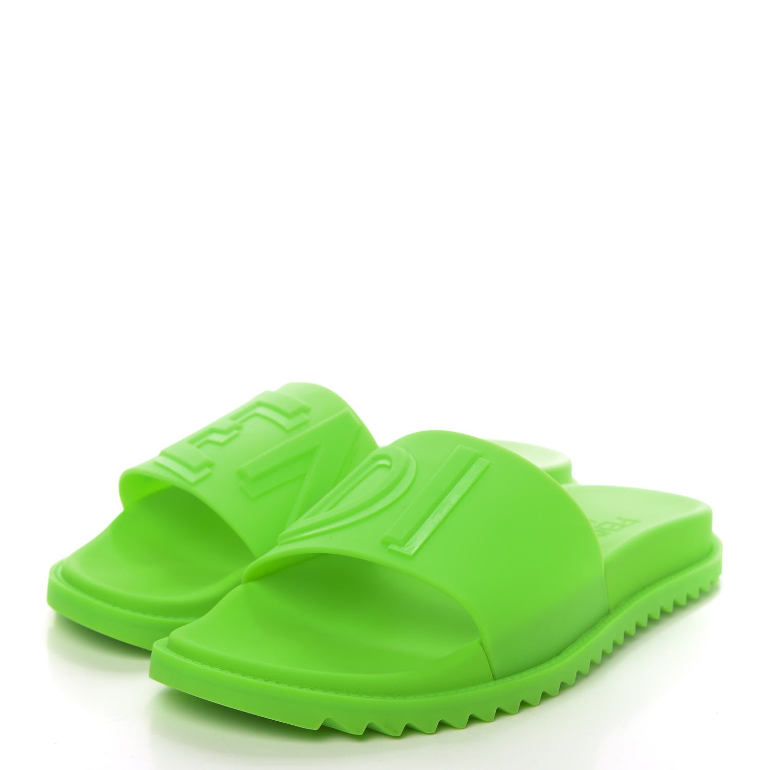 Fendi Rubber Logo Slide Sandals 9 Green 3 of 11