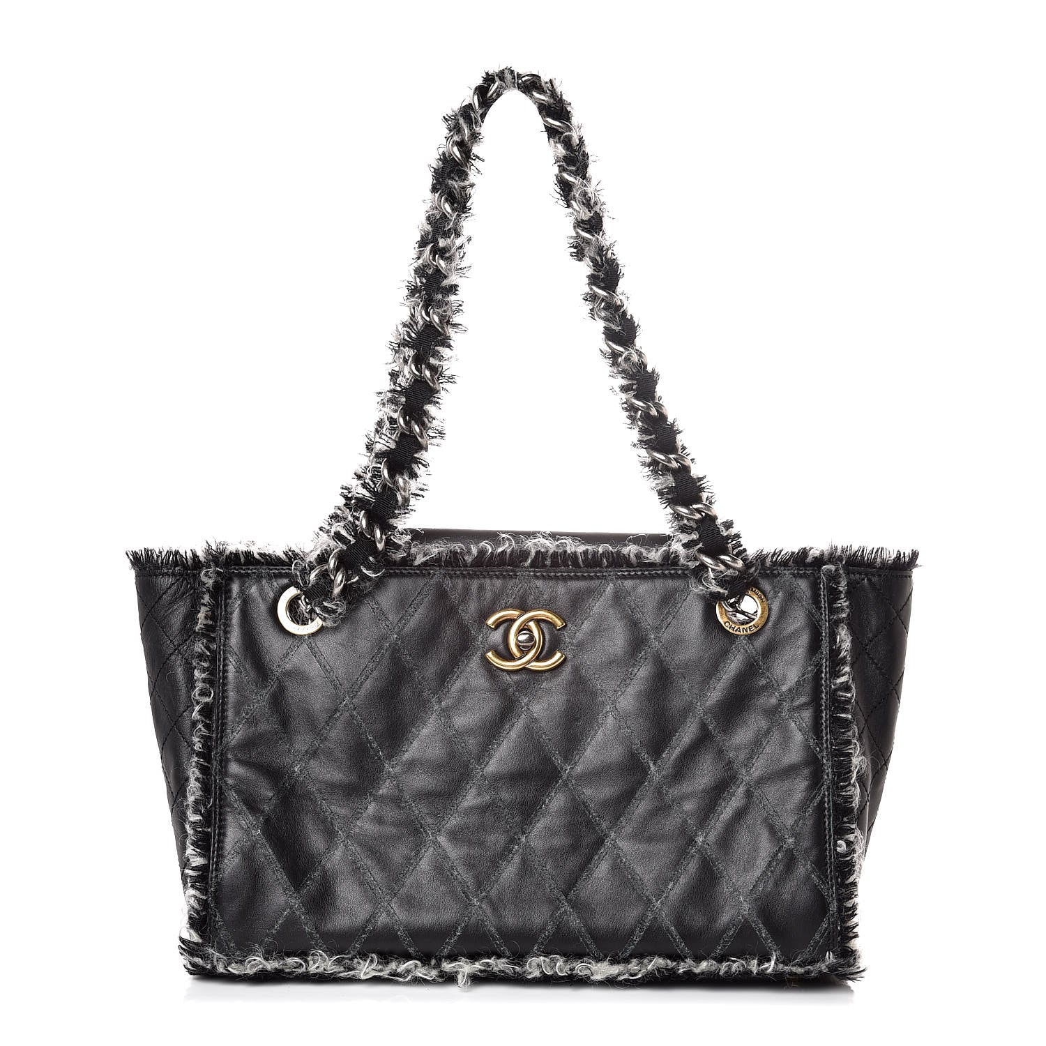 Chanel Tweed Calfskin Tweedy Shopping Tote Black 1 of 9