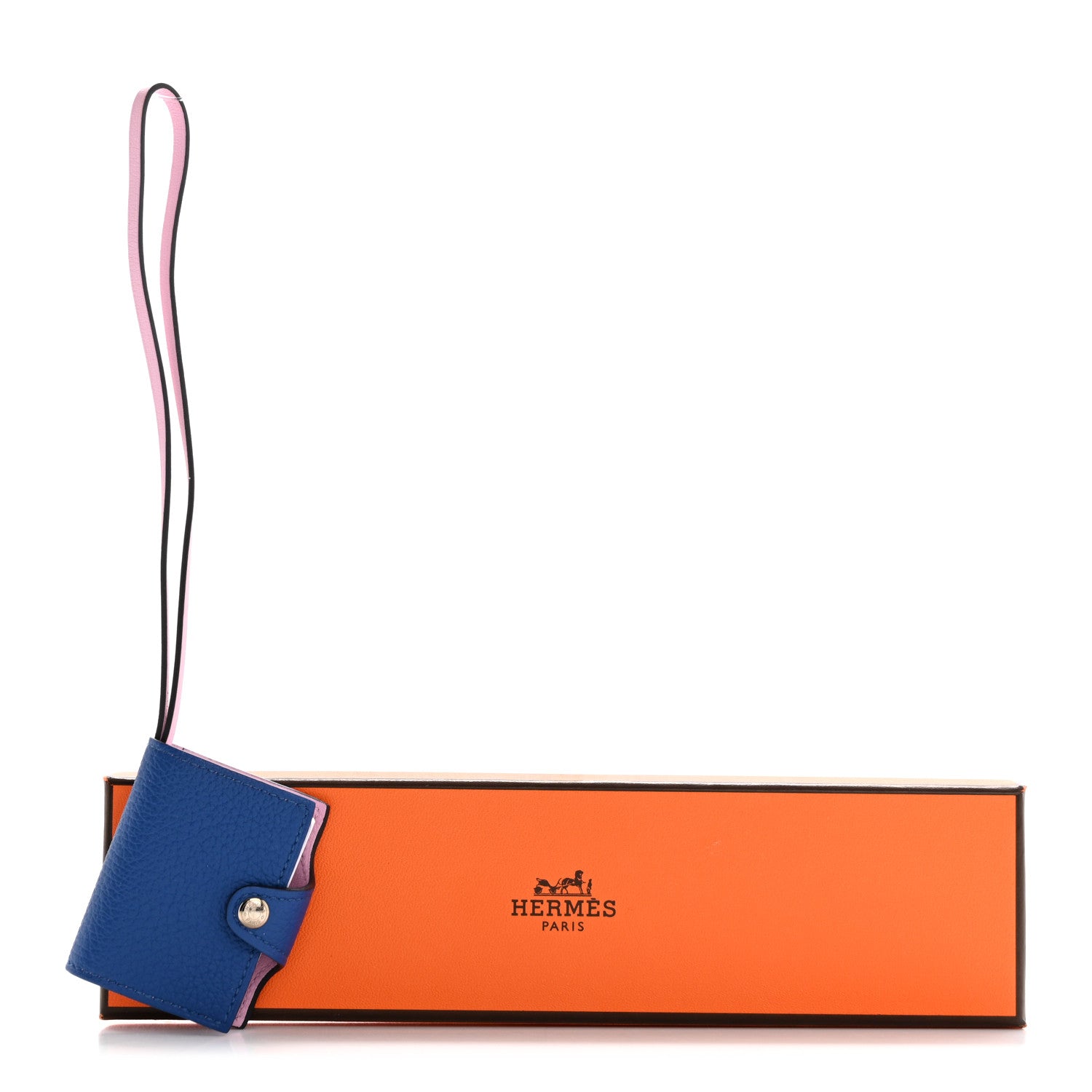 Hermes Togo Swift Verso Ulysse Nano Bag Charm Bleu France Mauve Sylvestre 5 of 5