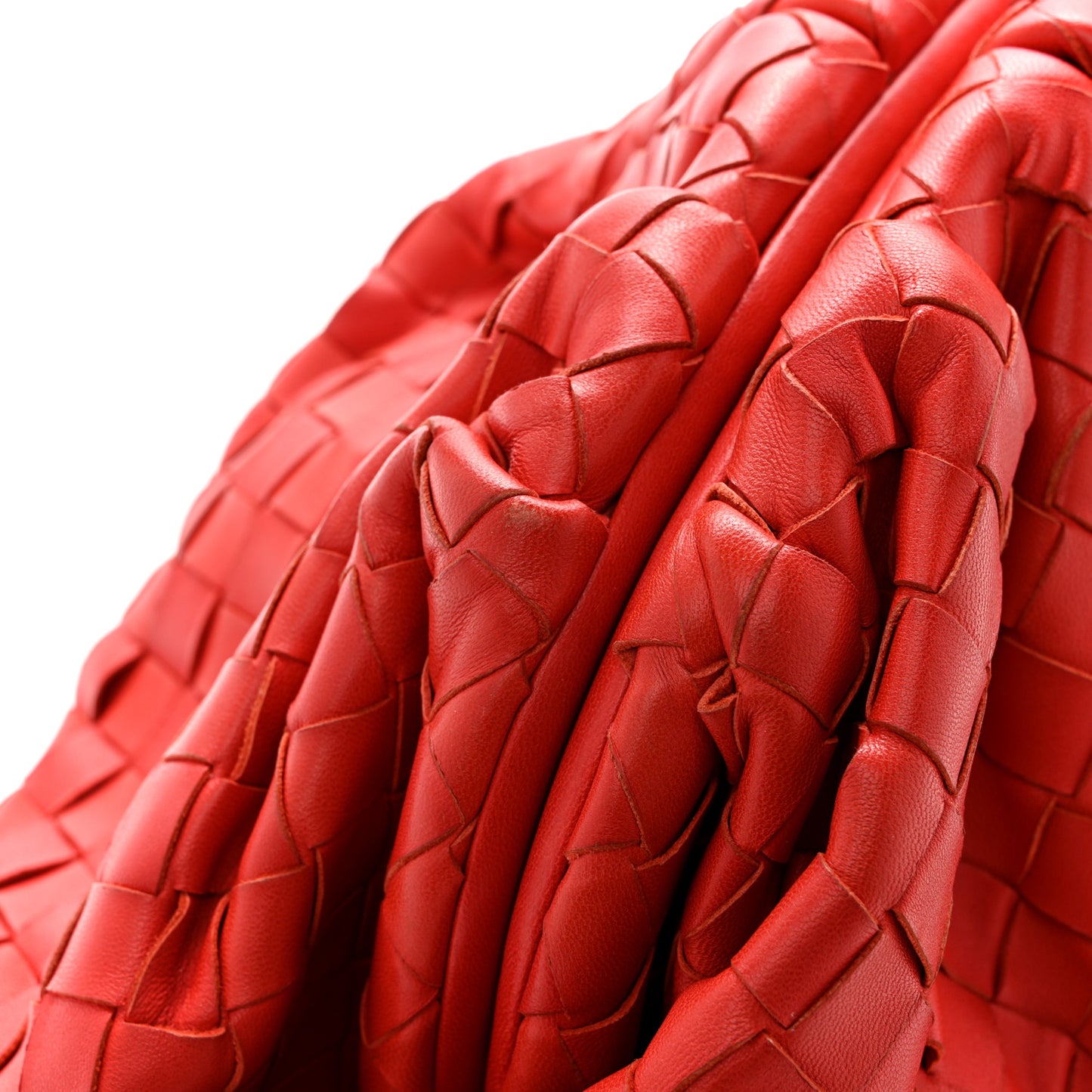 Nappa Maxi Intrecciato The Pouch Oversized Clutch Bright Red