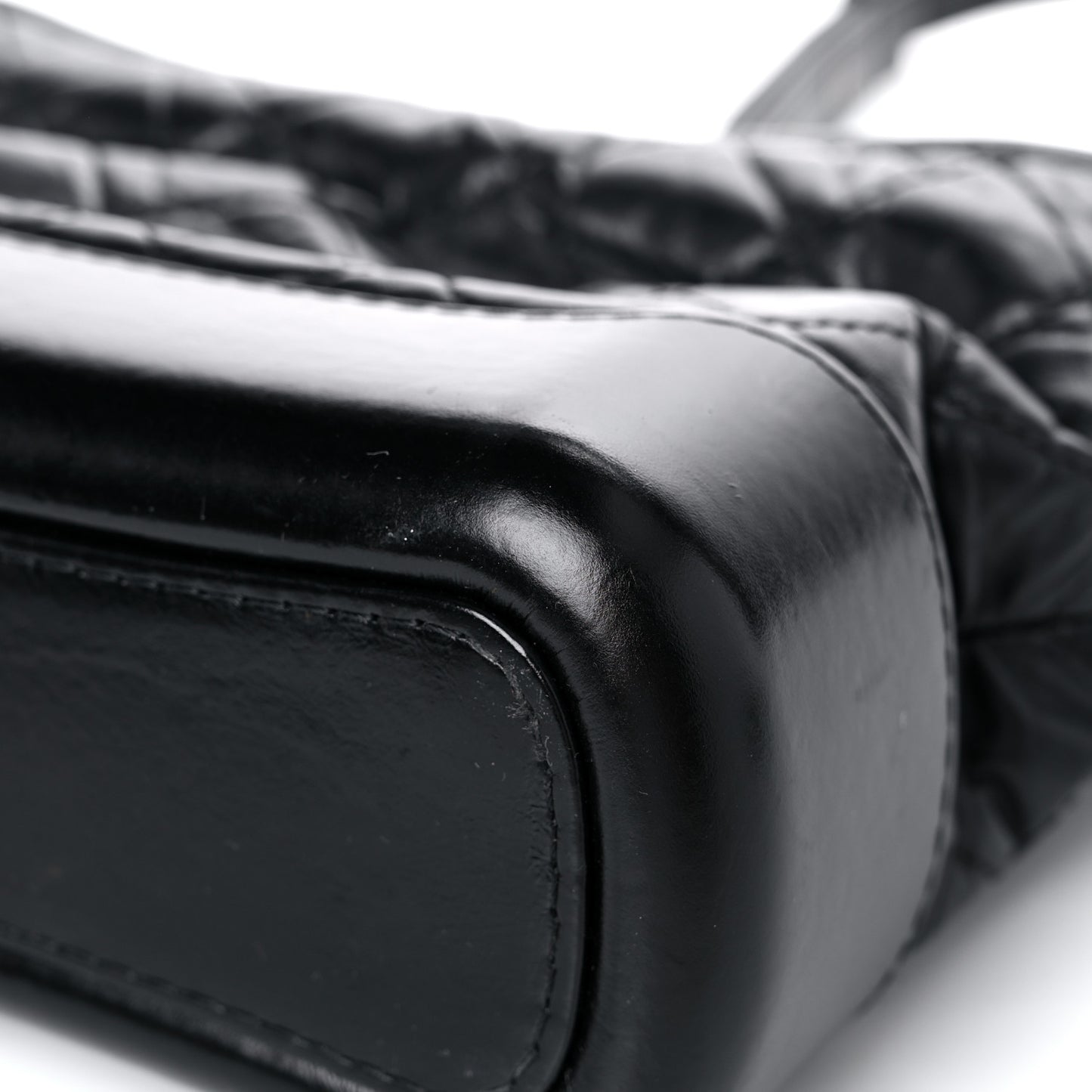Aged Calfskin Quilted Small Gabrielle Hobo Black