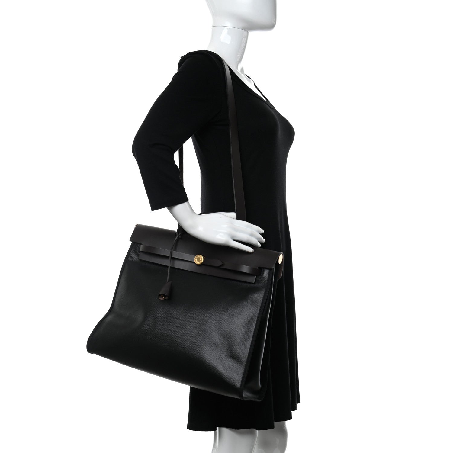Hermes Toile H Berline Vache Hunter Herbag Zip 39 MM Black Ebene 2 of 10