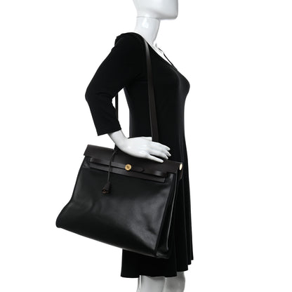 Hermes Toile H Berline Vache Hunter Herbag Zip 39 MM Black Ebene 2 of 10