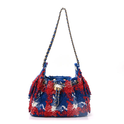 Chanel Tweed Quilted Small Chanel 25 Handbag Red White Blue 1 of 10