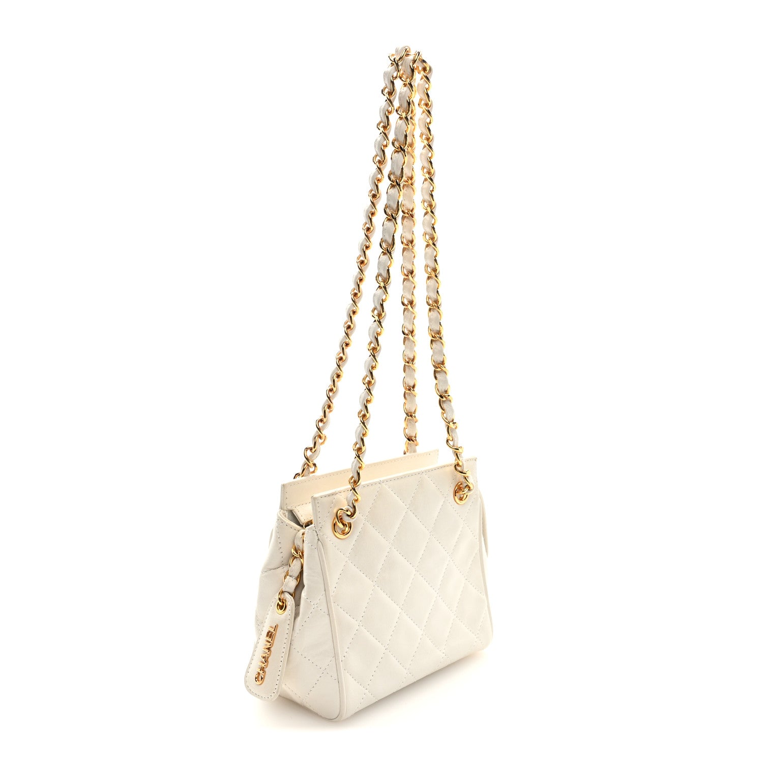 Chanel Lambskin Quilted Shoulder Bag White 3 of 10