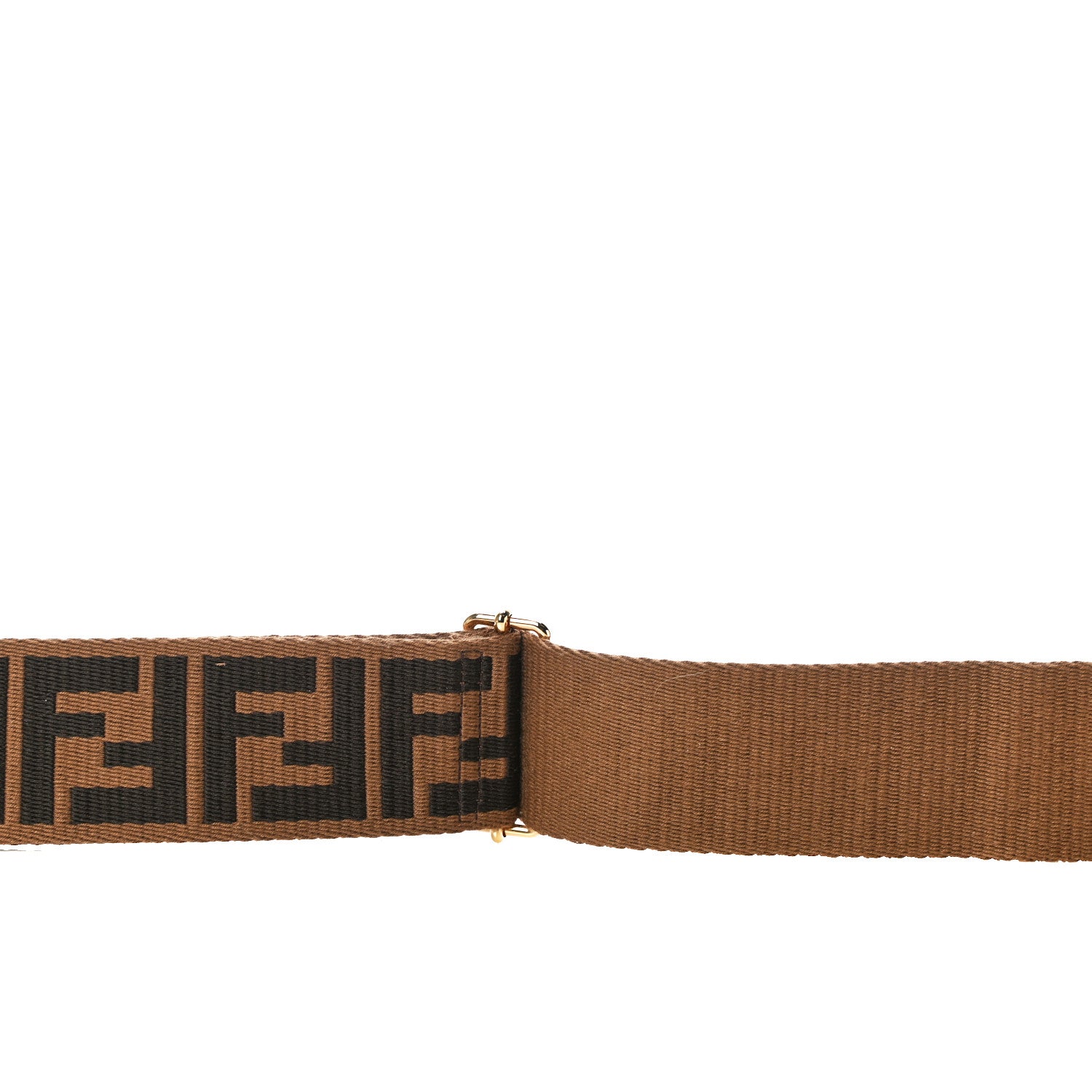 Fendi Ribbon Vitello Seta FF 1974 Adjustable Strap You Fango Marrone Black 6 of 7