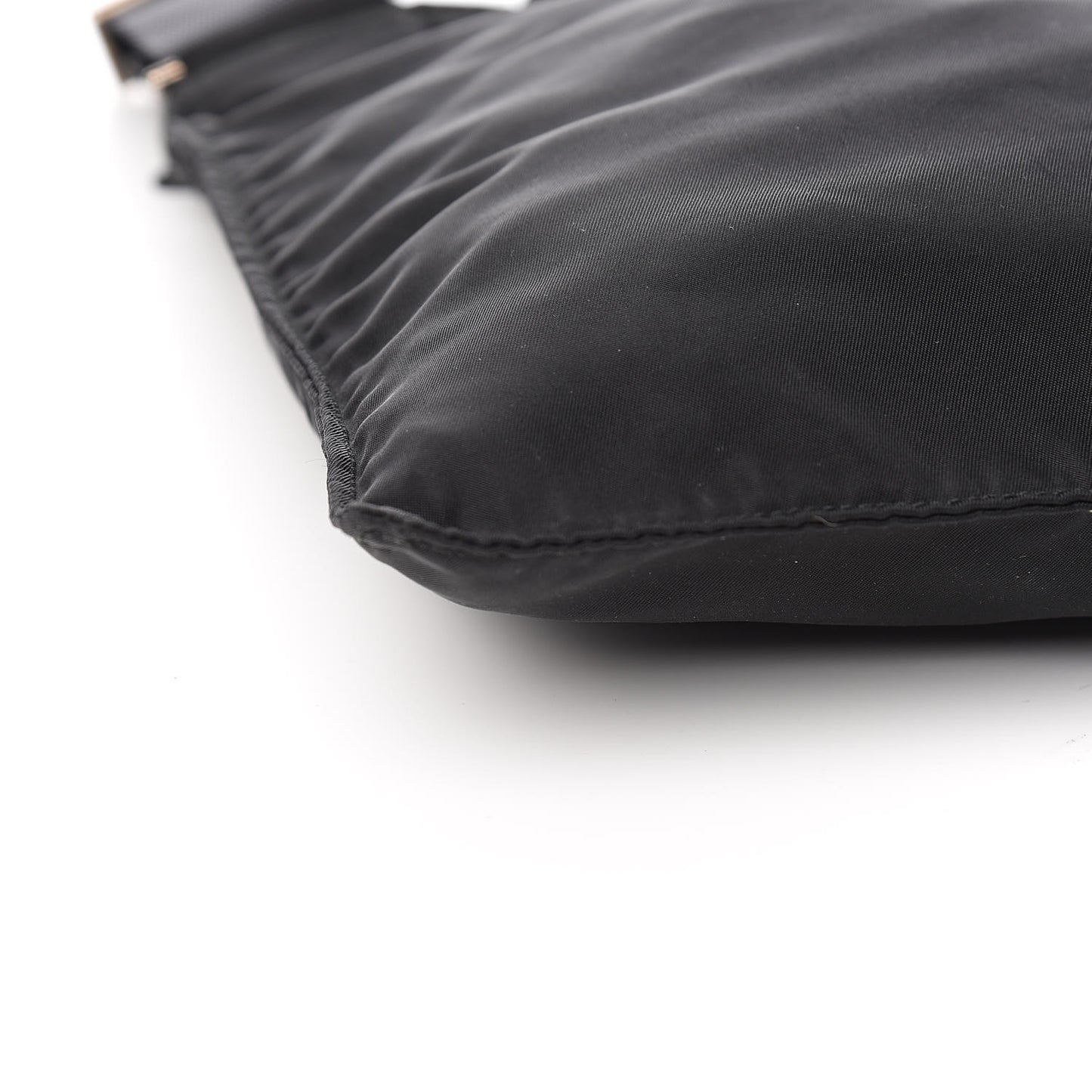 Tessuto Nylon Small Flat Messenger Bag Black