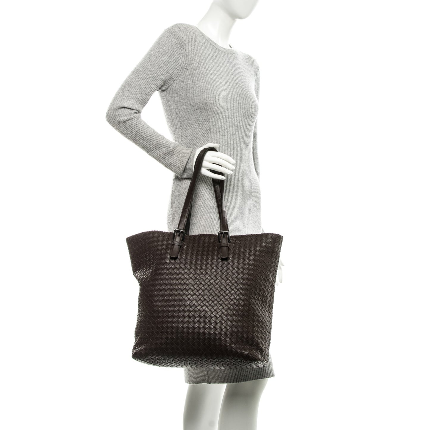 Nappa Intrecciato Large Tote Ebano