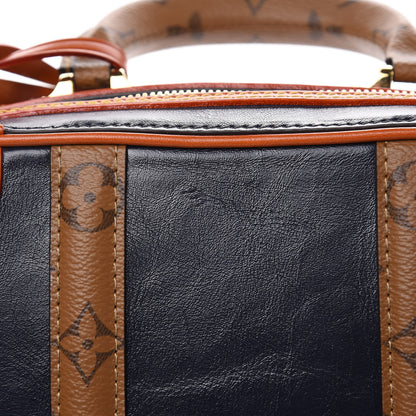 Louis Vuitton Calfskin Reverse Monogram Valisette PM Navy Caramel 10 of 11