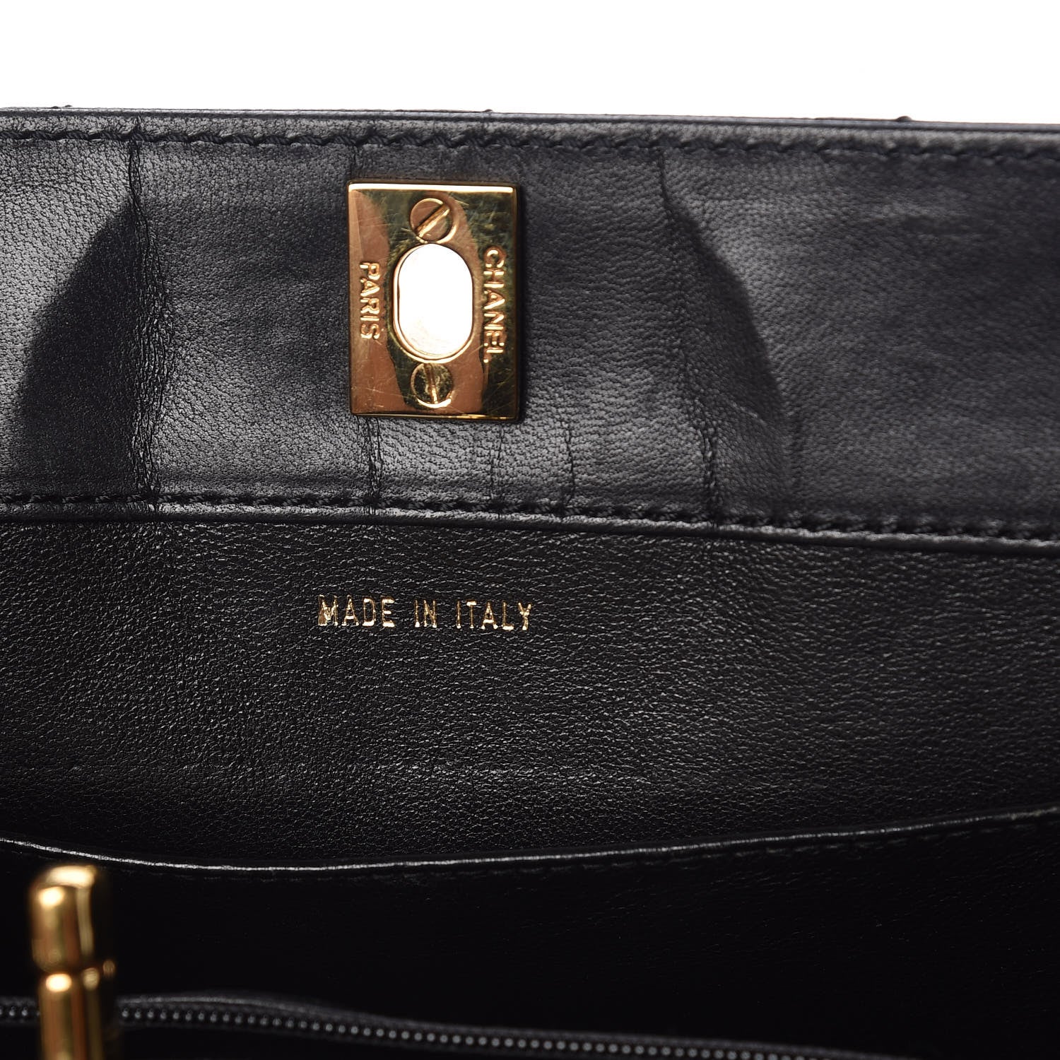 Chanel Lambskin Stitched Shoulder Bag Black 7 of 10