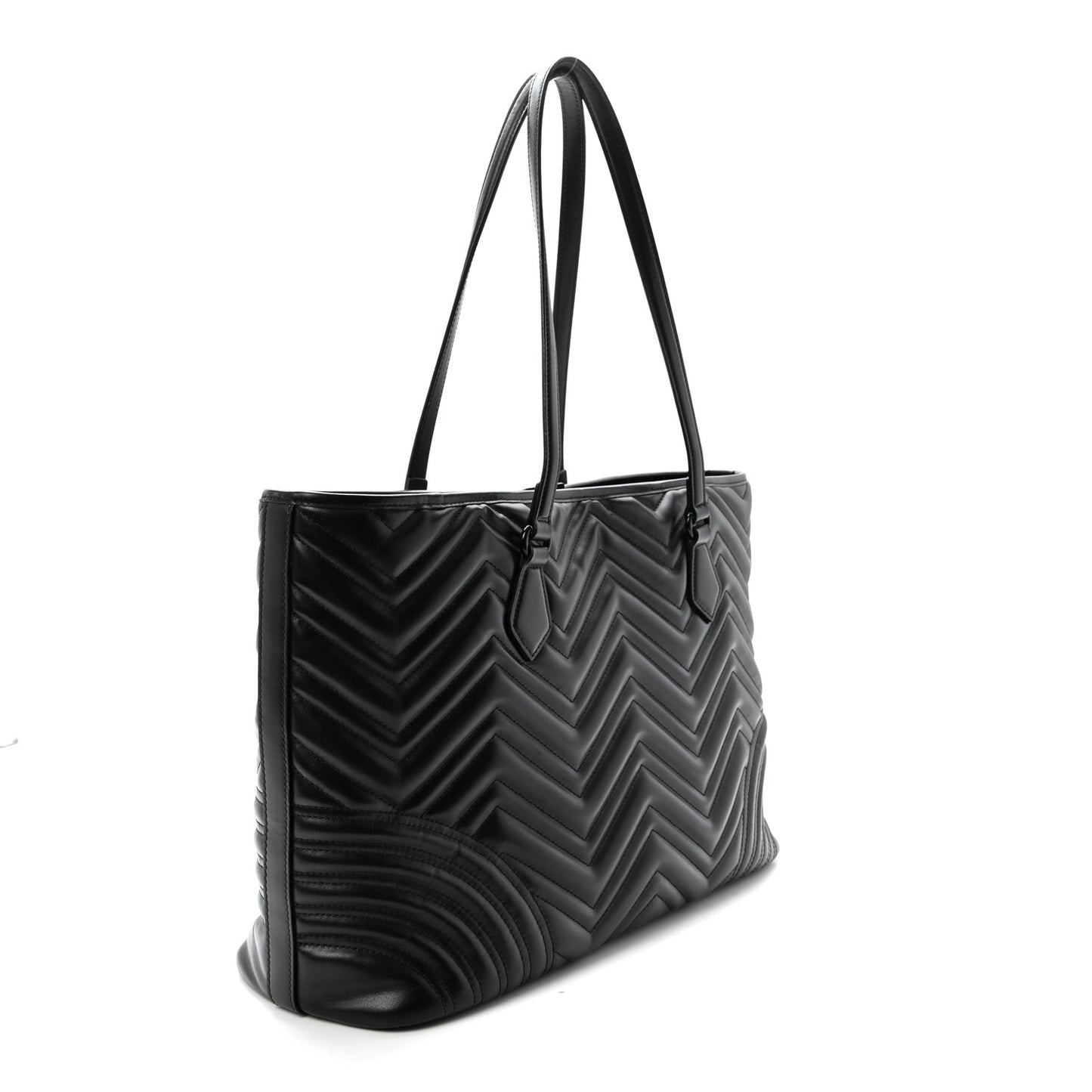 Calfskin Matelasse Monochrome Large GG Marmont Tote Bag Black