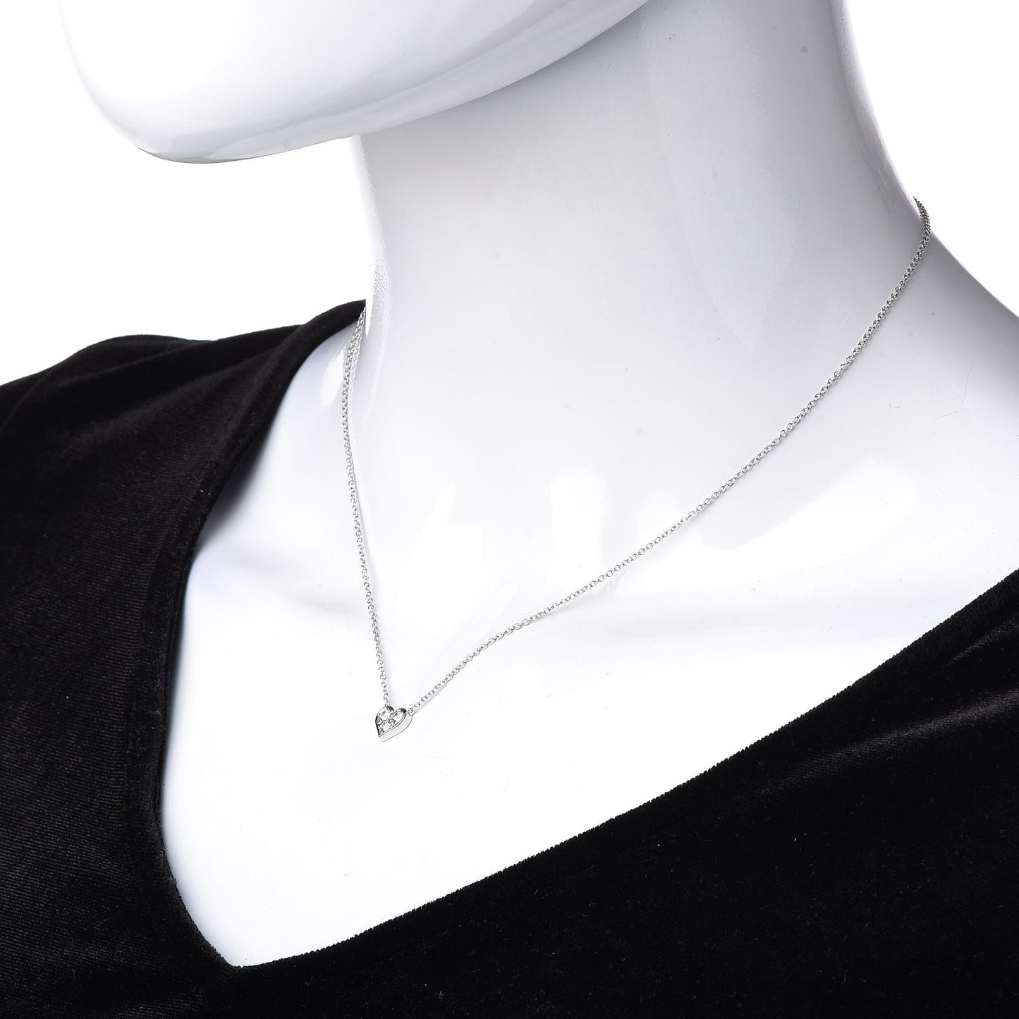 Platinum Diamond Heart Pendant Necklace