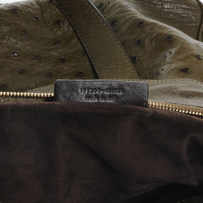 Saint Laurent Ostrich Rive Gauche Medium Jungle 7 of 8
