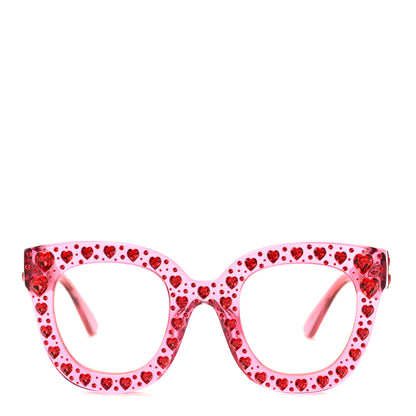 Gucci Acetate Crystal Heart GG0116S Sunglasses Fuchsia 2 of 8