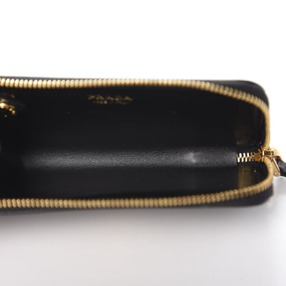Prada Vitello Move Zip Around Key Holder Black 5 of 7